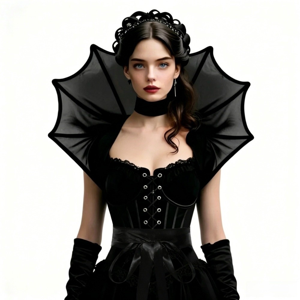 Women'S Victorian Accessories - Кружевной викторианский плащ с воротником-стойкой, сетчатый,