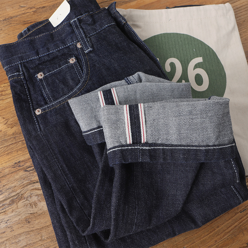 Levis Jeans 501 - Мужские красно-белые джинсовые джинсы Amekaji из