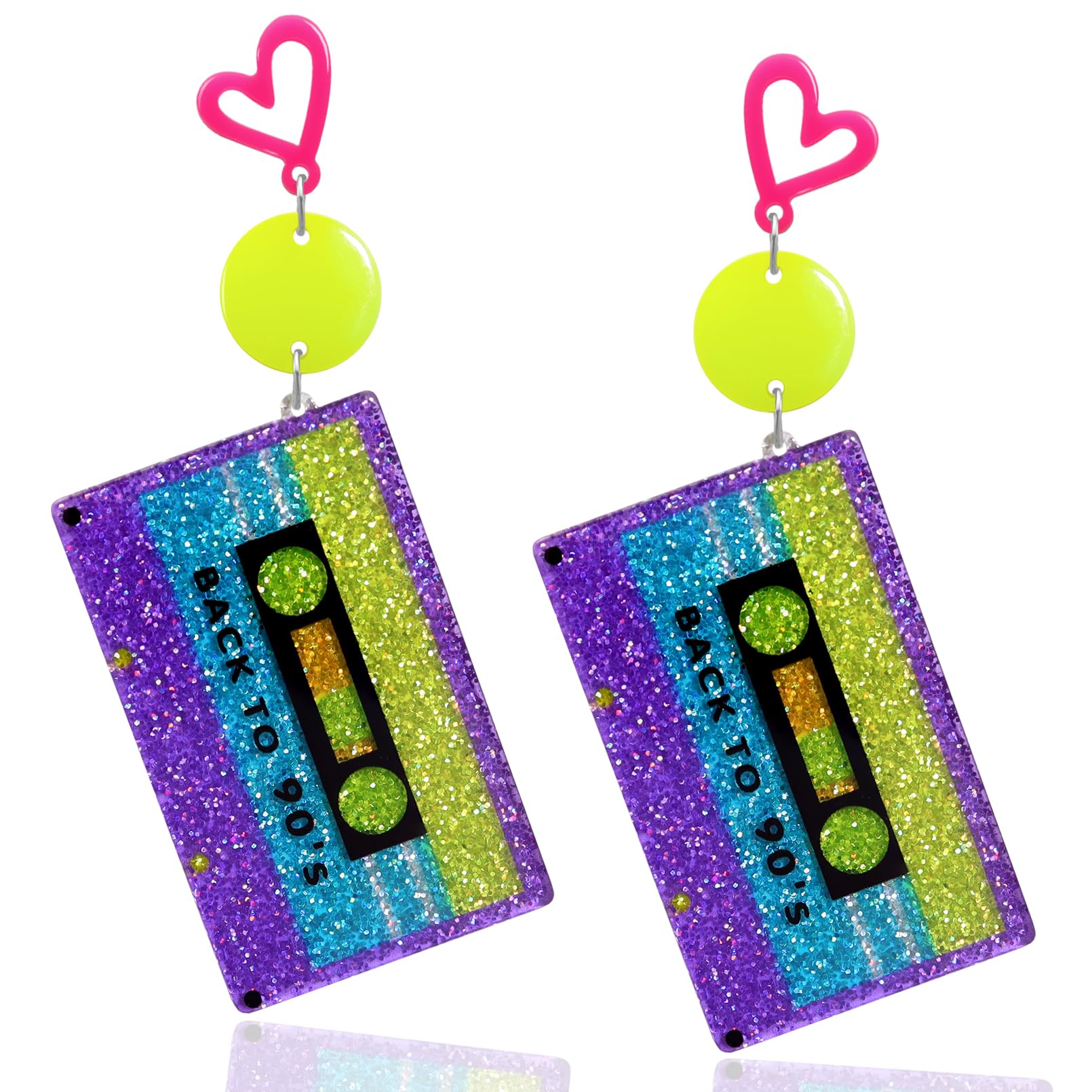 Women'S Accessories In The 80S - Акриловые круглые серьги-подвески в стиле 80-х