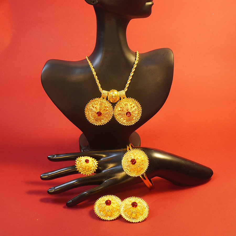 Women'S African Accessories - Модные эфиопские серьги из золота 9999