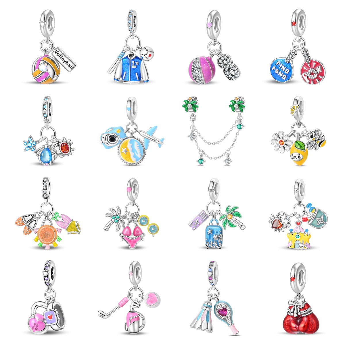 Women'S Volleyball Accessories - Оригинальные серебряные бусины-шармы для браслетов, сумок,