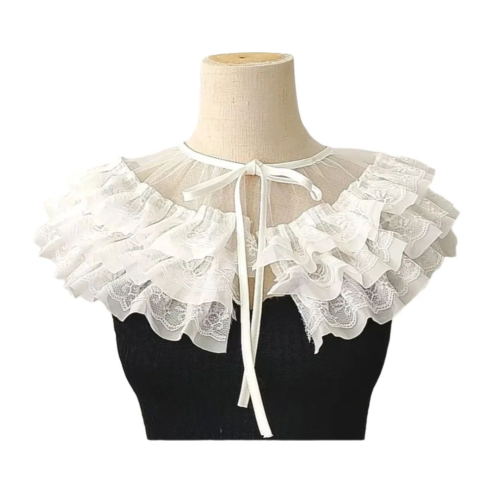 Women'S Victorian Accessories - Женский викторианский кружевной жабо с рюшами